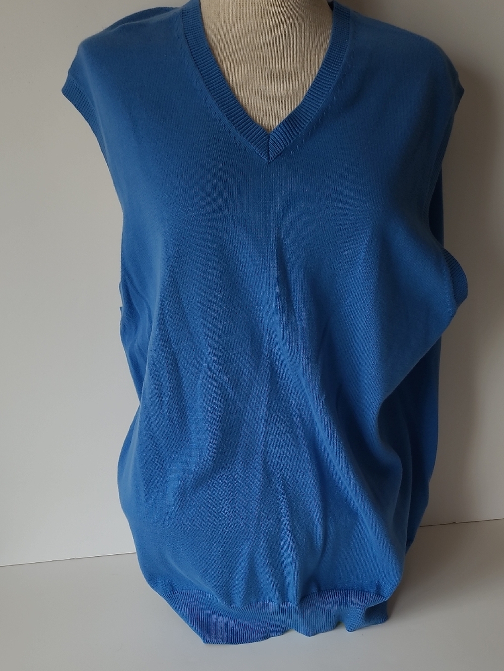 Vintage Izod Sweater Vest Mens Large Blue